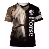 Xzx180305 3D Tshirts mens short sleeve 3D horse print / Harajuku / streetwear / round color