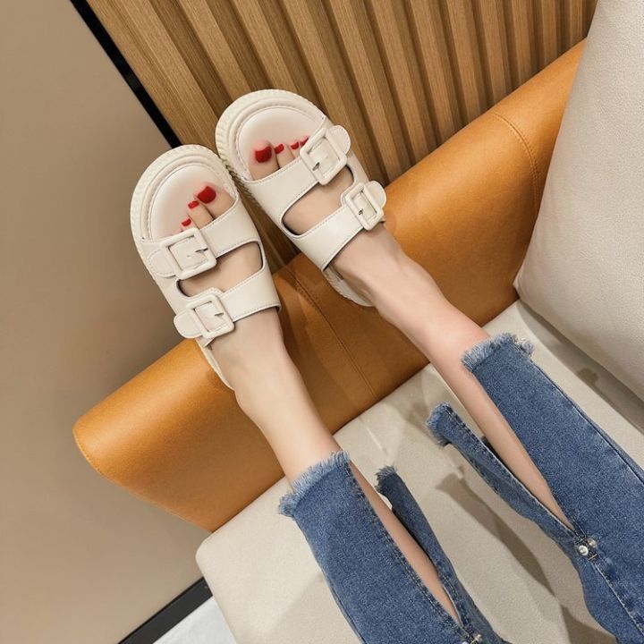 ankle-strap-buckle-platform-slippers-female-2023-summer-foreign-trade-platform-flat-heeled-muffin-outerwear-beach-slippers-female