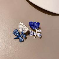 White Blue Painting Leaf Flower Earrings For Women 2022 New Chic Jewelry Personality pendientes