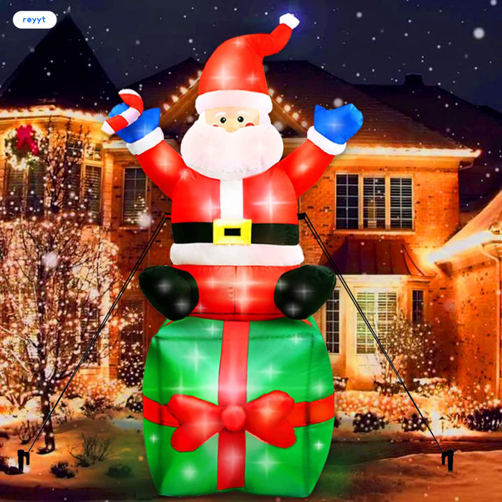 ghj-ลูกโป่งซานตาคริสต์มาสพร้อมไฟ-led-แสงสีขาวอุ่นที่สดใสสำหรับสนามสวนสนามหญ้ากลางแจ้ง