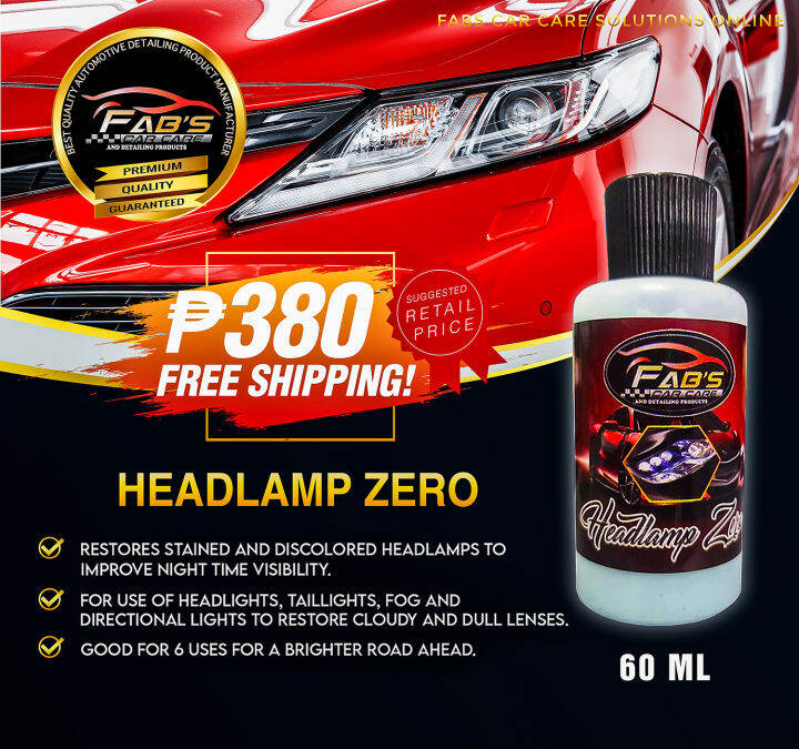 Fabs Headlamp Zero Headlamps Restorer Restore Discolored ans Stained