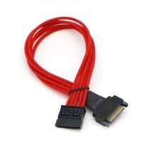 Muticolor Color Single Sleeved Sata 15Pin Male to Female Power Extension Cable.