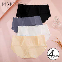 FINETOO 4Pcs Seamlessผู้หญิงPantysต่ำเอวกางเกงในอ่อนนุ่มสำหรับสาวชุดชั้นในชุดเซ็กซี่ส่วนตัวผู้หญิงกางเกงใส่สบายM-XL