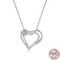 RUIYI Platinum Plated Double Layer Love Female Graceful Fengsen S925 Silver Clavicle Chain Jewelry