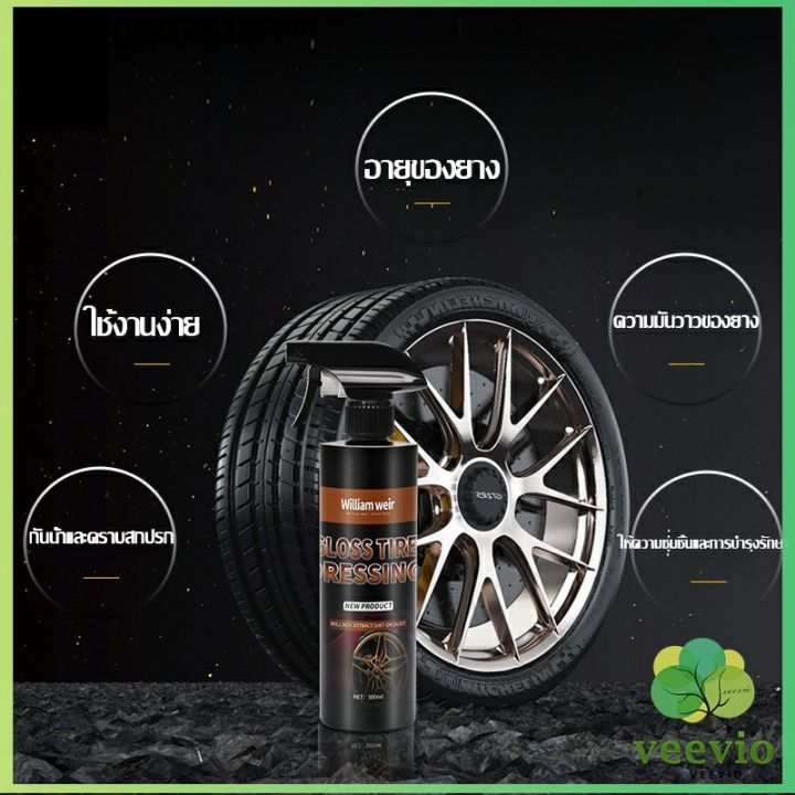 veevio-สเปรย์น้ำยาขัด-เคลือบเงายางรถ-500ml-น้ํายาเคลือบยางดํา-tire-wheel-care