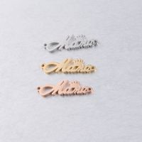 [COD] Hot mirror stainless steel accessories English word Mama queen crown double hole connector pendant