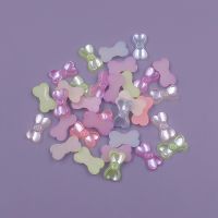 Bulk wholesale 1000PCS Acrylic Imitation Pearl Bow Shape Flat Back Beads DIY Scrapbooking Jewelry garment Making Beads