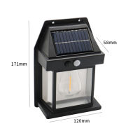 Solar Wall Light ไฟติดผนัง LED โซล่าเซลล์  พลังงานแสงอาทิตย์ กันน้ำ/กันฝน แบตทนทาน ปรับได้3โหมด ไฟภายนอกอาคาร ไฟกึ่งภายนอก โคมไฟนอกอาคาร