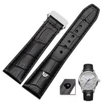 TOP Genuine Leather watchband For MAURICE LACROIX watches strap black brown 20mm 22mm with folding buckle bracelet