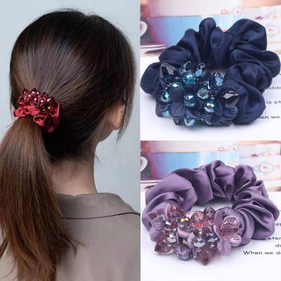 Koreas new fashion girl headdress womens boutique hair rope color exquisite fabric hair accessories