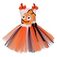 ☎❀▨ Clownfish Nemo Dress Tutu Costume For Baby Girls Finding Nemo Christmas Halloween Cosplay Costume for Kids