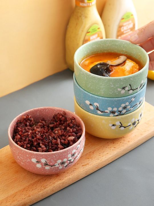 colored-ceramic-bowl-japanese-style-creative-baby-cute-plum-blossom-household-tableware-practical-childrens-kitchen-supplies