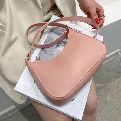 Womens Fashion Handbags and Purses Small Retro Solid Color PU Leather Shoulder Underarm Bag Casual Hobos Handbags Female Bag