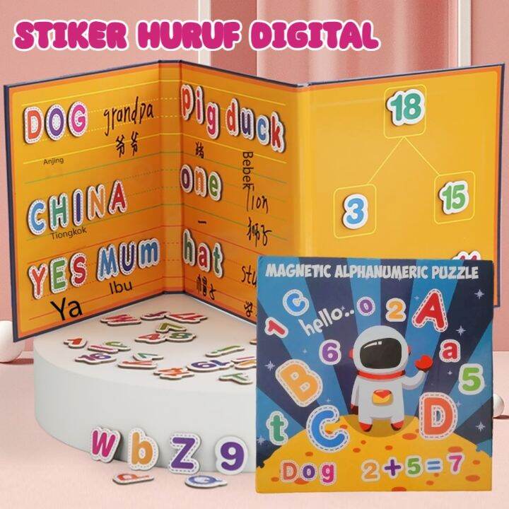 Puzzle buku magnetic abc besar dan kecil serta angka 1 20 magnetic