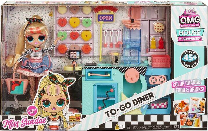 LOL Surprise OMG To-Go Diner Playset With 45+ Surprises- Miss Sundae ...