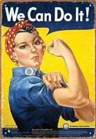 Aquarius Smithsonian Rosie Riveter ป้ายดีบุกเราสามารถลงมือทำโลหะจิตรกรรมโลหะโปสเตอร์เมทัลมีคราบโปสเตอร์ป้ายโลหะ20X30ซม.