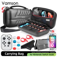 【lz】✣✘♝  Vamson Estojo impermeável para Nintendo Switch Saco de armazenamento de alta capacidade OLED Hard Shell Capa Protetora PU