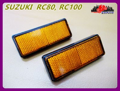 SUZUKI  RC80 RC100 REFLECTOR "AMBER" (LH&amp;RH) FRONT SHOCK SET PAIR // ทับทิมโช๊คหน้า ทับทิมสะท้อนแสง สินค้าคุณภาพดี