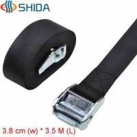 1 pcs 3.8 cm * 3.5 Meters Hold and Secure Ratchet Tie Down Metal Polyester Cargo Lashing Strap with Cam Buckle Winch Strap