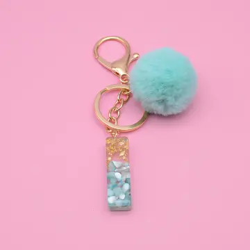 1pc Women's Leopard Print Fur Ball Keychain For Car And Bag