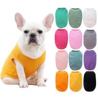 Summer Pet Clothes for Small Medium Dogs Solid Cotton T-shirt Dogs Accessories Pet Supplies Cat Shirts Blank French Bulldog Vest Clothing Shoes Access