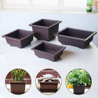 Flower Pot Balcony Square Flower Plants Plastic Pots Tray Succulent Bonsai Bowl Nursery Basin Planter Imitation Rectangle Pots