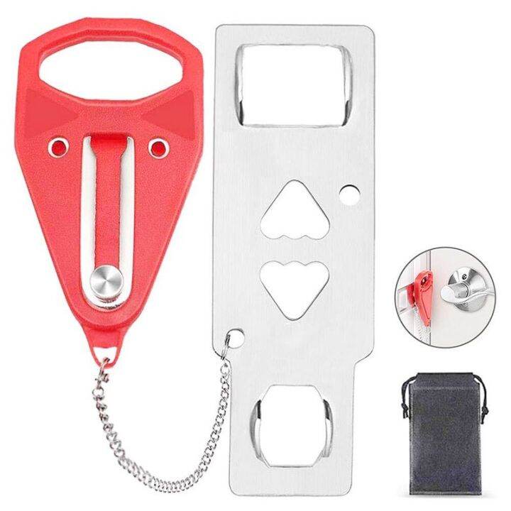 Heavy Duty Stainless Steel Portable Door Lock Anti Theft Safety Latch
