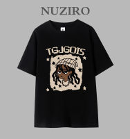 NUZIRO เสื้อยืดแขนสั้นสำหรับผู้หญิง,เสื้อฮิปฮอปทรงหลวมผ้าฝ้ายเกาหลี