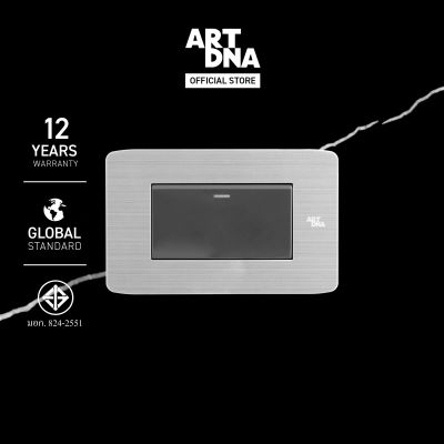 ART DNA รุ่น A89  Switch 2 Way Size L สีสแตนเลส+เทา ปลั๊กไฟโมเดิร์น ปลั๊กไฟสวยๆ สวิทซ์ สวยๆ switch design