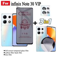 3in1 Infinix Note 30 VIP กระจกนิรภัยสำหรับความเป็นส่วนตัวป้องกันการสอดแนม Infinix Note 30 Pro Note 30 4G 5G ฟิล์มเซรามิกและปกป้องหน้าจอ Note30ฟิล์มด้านหลัง