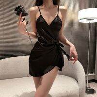 สำหรับ Pure Wind Strappy Ice Silk Halter Sleepdress Female