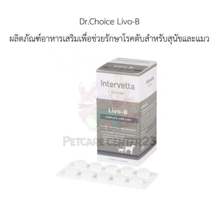 Dr.Choice Livo-B อาหารเสริมบำรุงตับสำหรับสุนัขและแมว จำนวน 100 เม็ด ...