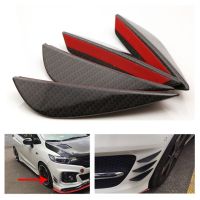 【DT】Black Carbon Fiber Car Spoiler Canards Fit Front Bumper Lip Splitter Fin Air Knife Auto Body Kit Accessory Universal  hot