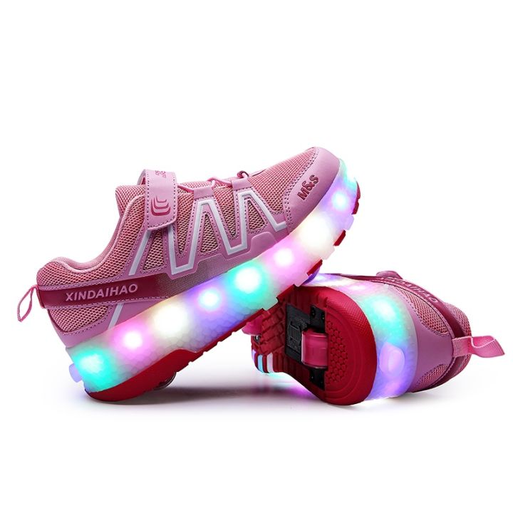 aaa-led-roller-shoes-leather-รองเท้าสเก็ต-1-ล้อ-มีสวิตปิด-เปิดไฟ-รองเท้ามีล้อ-รองเท้าสเก็ตบอร์ดมีล้อ-led-สำหรับเด็ก