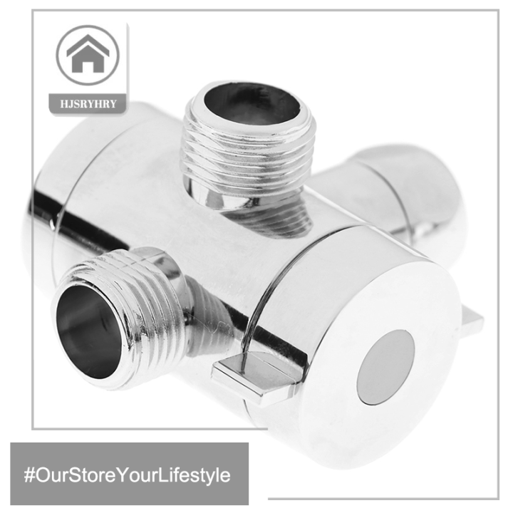 HITN 1/2 Inch Shower Arm Mounted Diverter Three Way Tadapter Valve For