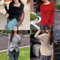 ? เสื้อไหมพรมผ้าร่อง 4 สี แขนยาว สินค้าพร้อมส่ง ( CZ048 )-C