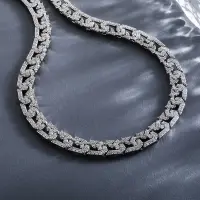 [COD] European and cross-border hot style 10mm full diamond Cuban chain hip-hop trendy necklace for men women niche personality bracelet accessories