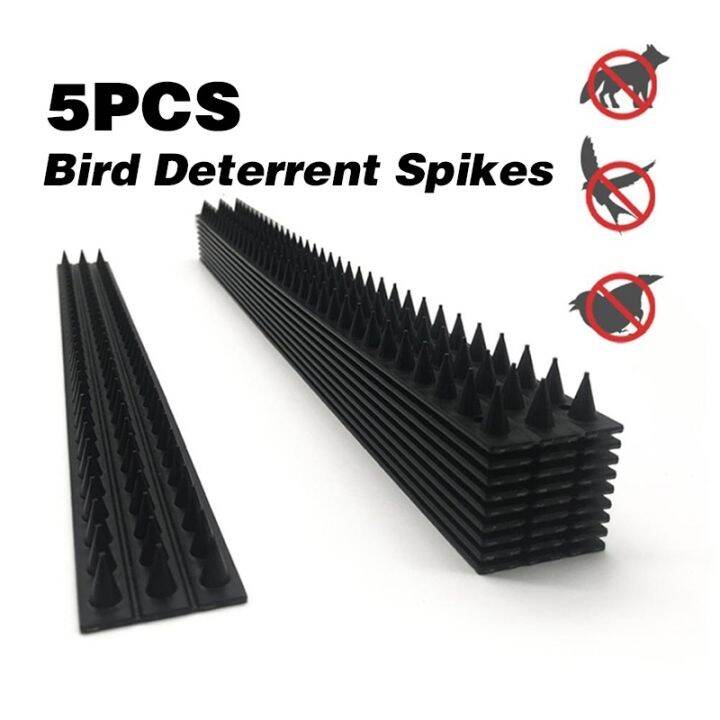 5pcs/set 45cm Bird Repellent Spikes Cat Deterrent Spikes Outdoor Fence Safety Spikes Black
