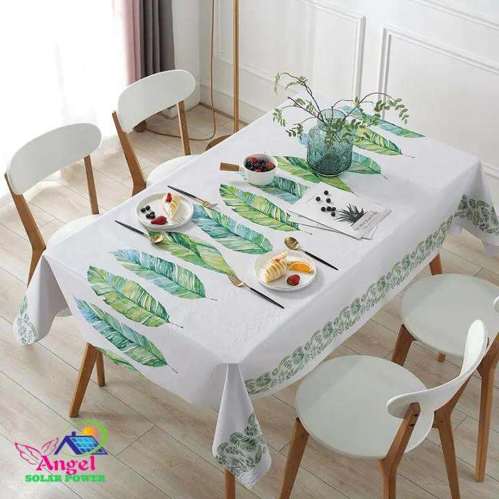 Green Leaf Table Cover Dining Table Cloth for Rectangular Table Party