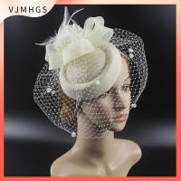 VJMHGS อุปกรณ์ตกแต่งผม ย้อนยุค ขนนก ตาข่าย Sinamay ผ้าคลุมหน้า หมวก fascinators หมวก fedoras ที่คาดผม กิ๊บติดผม