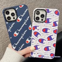 Fashion Red Blue Label Casetify Phone Case for iPhone 13 12 11 Pro Max IX XS MAX XR i7 8 Plus Case Shockproof Silicone Flannel Protective Soft Cover