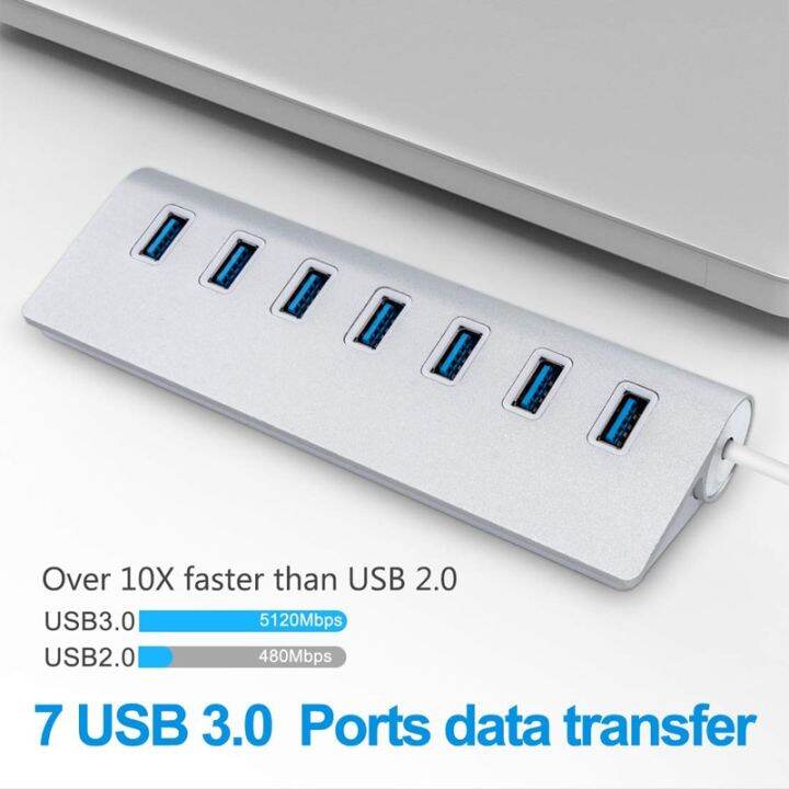 cod-free-cas-jhwvulk-ฮับ3-0-usb-ตัวแยกฮับ-usb-พอร์ต7ตัวพร้อมอะแดปเตอร์ไฟ-usb-hab-ความเร็วสูง5gbps-ฮับ3-0ตัวแยก-usb-สำหรับอุปกรณ์เสริม-lappc