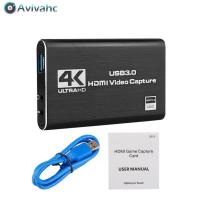 เครื่องอัด HDMI การ์ดบันทึกภาพหน้าจอ USB3.0ความละเอียด4K 60HZ เข้ากันได้กับ HDMI การ์ดบันทึกภาพเกม HD สำหรับใช้งาน PS4เกม