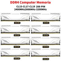 หน่วยความจำ DDR4 4GB 8GB 16GB 2400 2666 3200MHz ชิป8/16 288-PIN 1.2V เสื้อกั๊กระบายความร้อนตั้งโต๊ะเข้ากันได้อย่างสมบูรณ์ CL19 CL15-CL17