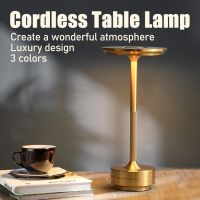 【YD】 Cordless Table Lamp  Bedside Dimming Desk Type-C European Night for Restaurant/Bar/Home