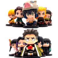 HOT!!!♛✕™ cri237 5pcs/set Demon Slayer Kimetsu No Yaiba Figure Q Posket Kamado Tanjirou Kamado Nezuko Agatsuma pvc Figurine Cake Topper