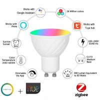 Zigbee 3.0 GU10 Spotlight WiFi Smart Light Bulb 5w RGB+CW Smart Bulb App Remote Control RGB Light Lamp For Alexa Google Home