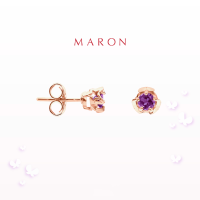 [New Item] MARON ต่างหูเสริมดวง ต่างหูพลอยแท้ เงินแท้ แถมฟรี ผ้าเช็ดเครื่องประดับ มีใบรับประกัน พร้อมกล่อง พร้อมส่ง I Shooting Star Stud Earrings Amethyst