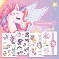 【hot】▽❧▲  New Glitter Unicorn Temporary Sticker Kids Tatto Flash Star Tatoo Fake Tattoos Stickers