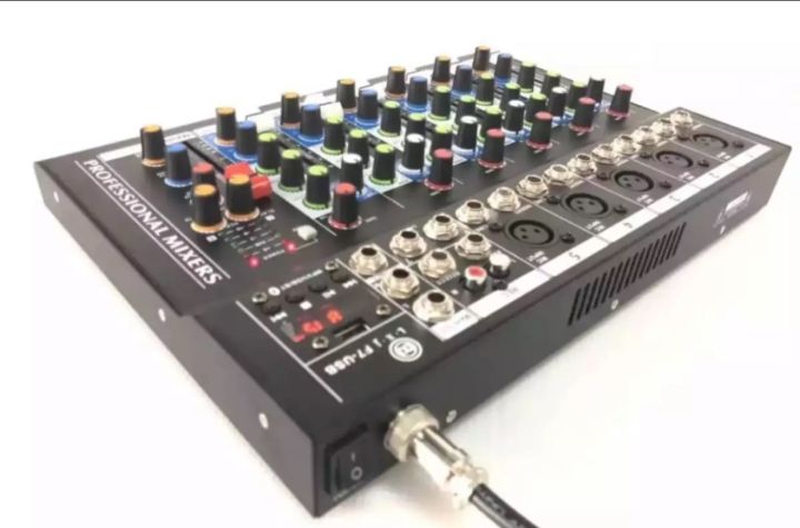 มิกเซอร์7ช่องมีบลูธูทไร้สาย-ผสมสัญญาณเสียง-mixing-console-with-bluetooth-record-audio-mixer-amp-57รุ่นlcz-1117bt